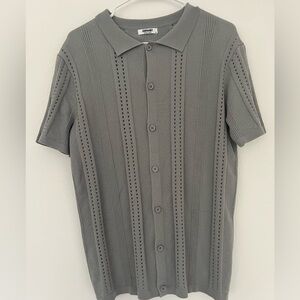Men's Gray Short Sleeve Shirt M